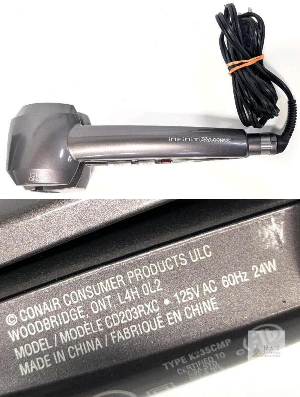 InfinitiPRO by Conair CD203RXC Automatic Hair Curler, Ceramic Ionic, 400&deg;F Max, Grey, 125V 24W v
