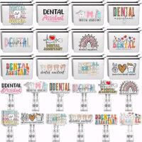 New 24 Set Dental Assistants Gifts Bulk Dental Hygiene Makeup Bags Teeth Retractable Badge Reels for Nurse Doctor Dentist Hygienist Appreciation Gifts Hospital Office Supplies