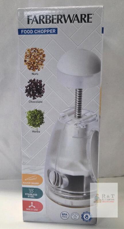 NEW Farberware Manual Food Chopper, Stainless Steel Blades, 1 Cup Capacity, BPA Free, Multi Use