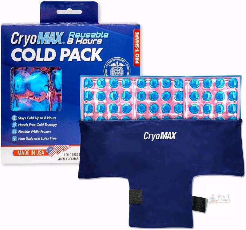 CryoMAX Pro T-Shape Reusable Cold Pack, 18x12 in, 8 Hour Cooling, Comfort Wrap, Lot #2025-076-15