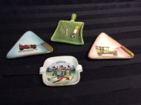 4 Vintage Small Ceramic Ashtrays