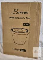 Lamosi 9 oz Clear Disposable Plastic Cups, 300 Pack, Model 80173LA1, Original Box