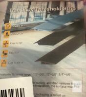 NEW Vinyl Door Threshold Ramp Strip, Flexible PVC, Grey, 6.56ft x 1.97in, Self-Adhesive, X003SX52PX