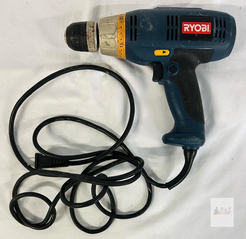 Ryobi Corded Drill/Driver, 3/8 in Keyless Chuck, 4.5A, Variable Speed, Serial CS0934 29559