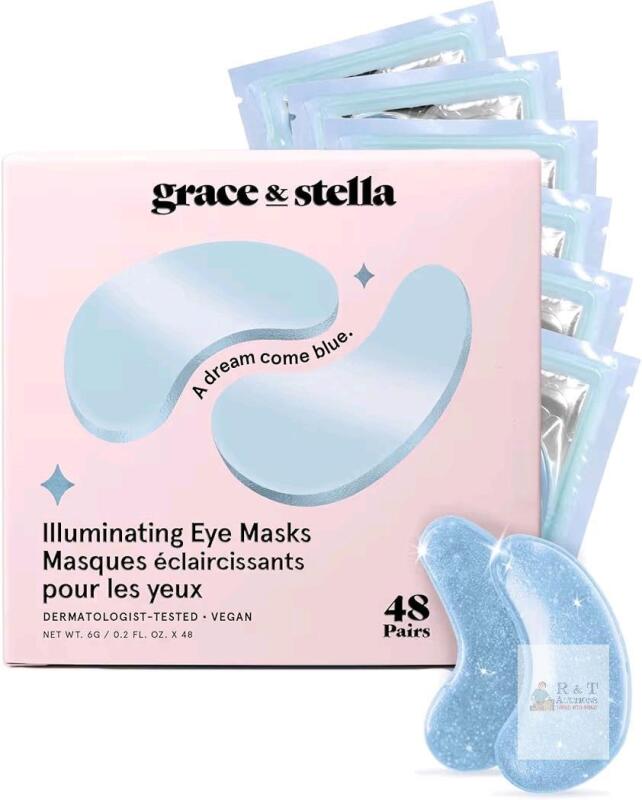 Grace & Stella Illuminating Eye Masks, 48 Pairs, "A Dream Come Blue," Sealed, Exp 2028