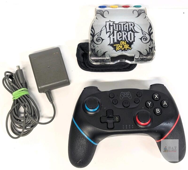 Nintendo Switch Wireless Game Controller & RedOctane Guitar Hero Grip for Nintendo DS controller only tested for power, others Untested