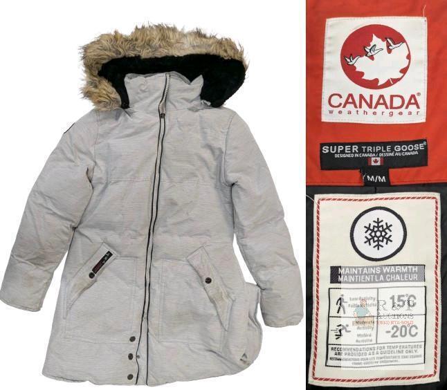 Canada WeatherGear Super Triple Goose Women's Parka M, -20&deg;C, Faux Fur Hood, Light Grey-NEED CLEANING