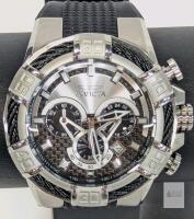 WORKING Invicta Bolt 24691 Chronograph Men's Watch, 52mm Stainless, Silicone Band, 100m Water Resistant