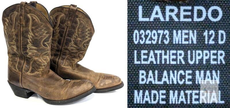 Laredo Men&rsquo;s Cowboy Boots 032973 Size 12 D Brown Leather Upper Western Pull-On