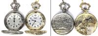 Milano Expressions Quartz Pocket Watches, Silver/Gold Tone, Chains, Mercedes 1908 & Eagle Covers