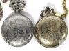 Milano Expressions Quartz Pocket Watches, Silver/Gold Tone, Chains, Mercedes 1908 & Eagle Covers - 5