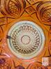 Marigold Carnival Glass Ruffled Bowl 10" & Hand Blown Orange Art Glass Pitcher Set - 5