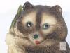 Hand-Painted Ceramic Raccoon Wall Plaque 12" Signed "Lea 83" Figurine Hanging Decor - 3