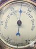 Vintage English Aneroid Wall Barometer, Brass & Wood Hexagonal Case, 26&ndash;31 inHg Scale - 3