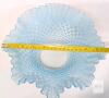 Fenton Blue Opalescent Hobnail Ruffled 10" Art Glass Bowl, 1940s-1950s, USA, Opalescent Edge - 2