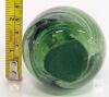 Green Swirl Solid Glass Art Paperweight, 3-Inch Diameter, Flat Base, Decorative Collectible - 3