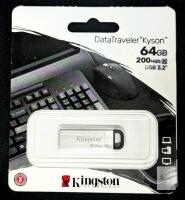 Kingston DataTraveler Kyson 64GB USB 3.2 Gen 1 Flash Drive, 200MB/s, 5-Year Warranty, Metal Case