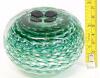 Hand-Blown Green Art Glass Swirl Paperweight, 3.75&rdquo; Diameter, 2.75&rdquo; Tall, Controlled Bubble Design - 4