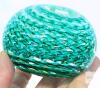 Hand-Blown Green Art Glass Swirl Paperweight, 3.75&rdquo; Diameter, 2.75&rdquo; Tall, Controlled Bubble Design - 5
