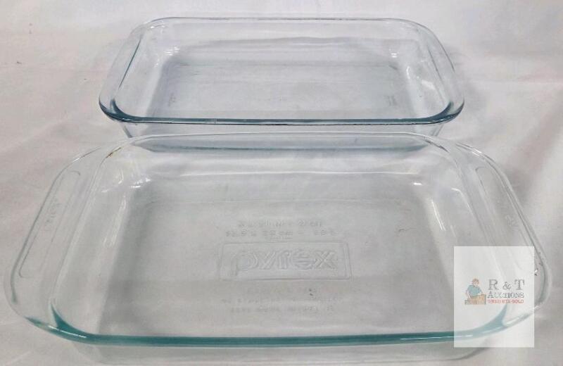 Pyrex 2232 2-Quart in Glass Baking Dish & Marinex Rectangular Bakeware Set, Clear