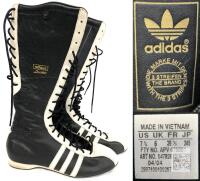 Adidas Santos Boxing Boots US 7.5 UK 6 Black White Leather, Art 547828, April 2004, Vietnam