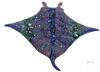 Fotherby Ceramic Manta Ray Wall Sculpture, 15.5", Multicolor Glaze, Signed Art Pottery - 2