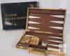 fg.bradleys Classic Backgammon Set, Map Design Case, 18"x12", Complete with Dice & Checkers- AS NEW