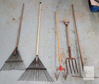 Five (5) Yard / Garden Tools & Rakes