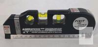FIXIT LevelPro 3 Laser Level, 8 ft Tape, 3 Bubble Vials, Class IIIa Laser, Patent 200830129741.5