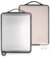 BELUXOR DESIGNS Reversible Cutting Board with Defrosting Tray, Large 16.5"x12", Aluminum & BPA-Free Plastic