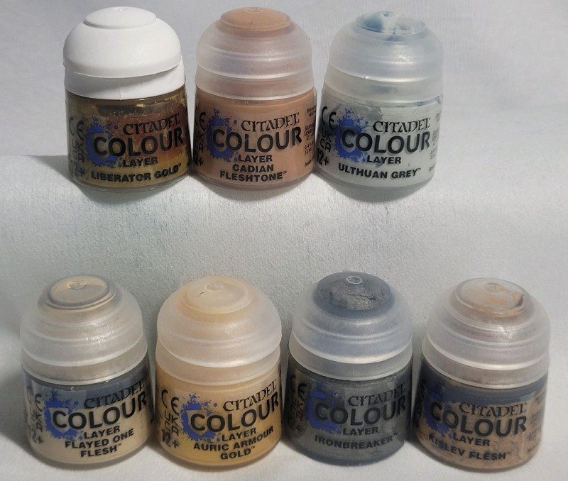 Citadel Colour Miniatures Model Layer Paint . Seven (7) 12ml Paints - New