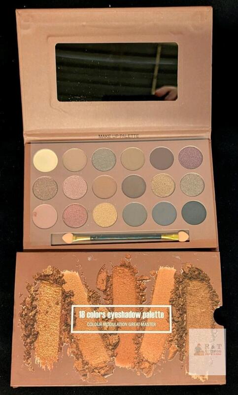 NEW Kavcent 18 Color Eyeshadow Palette, Neutral Tones, 0.71 oz, Mirror & Applicator, Barcode 6950564154937