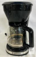 Toastmaster 12-Cup Drip Coffee Maker, Black, Glass Carafe, 900W