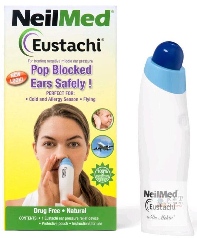 NEW NeilMed Eustachi Ear Pressure Relief Device, Battery Operated, Drug-Free, with Pouch & Manual