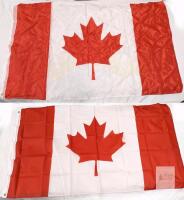 Canadian Flag 60" x 36" Polyester with Metal Grommets, Red & White Maple Leaf, Set of 2