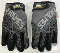 Holmes Workwear Insulated Gloves, 3M Thinsulate, Gray/Black, Hex Grip, Velcro Closure
