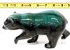 10-Inch Glossy Green Black Ceramic Bear Figurine, Glazed Pottery Animal Statue - 3