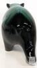 Green Black Ceramic Bear Figurine, Glossy Drip Glaze, 11" Long Vintage USA Pottery Sculpture - 3