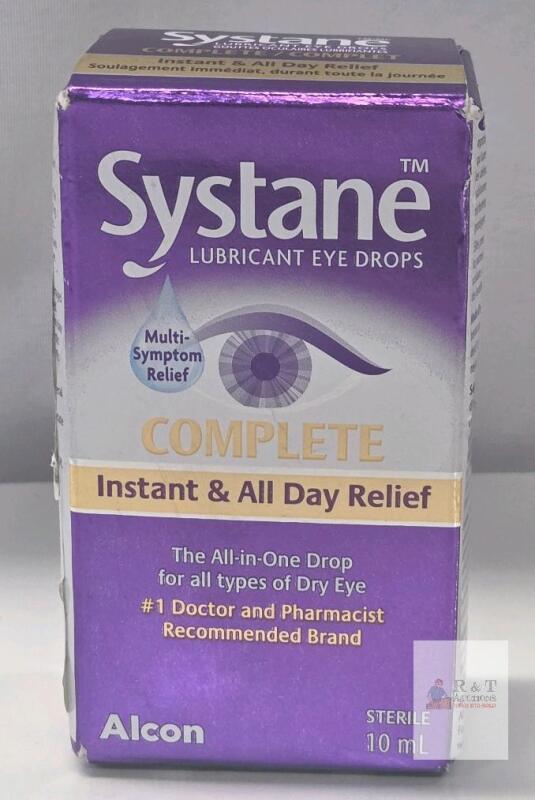 NEW Systane Complete Lubricant Eye Drops, 10 mL, Multi-Symptom, Exp. 08/2026, Lot 12T3H, Alcon
