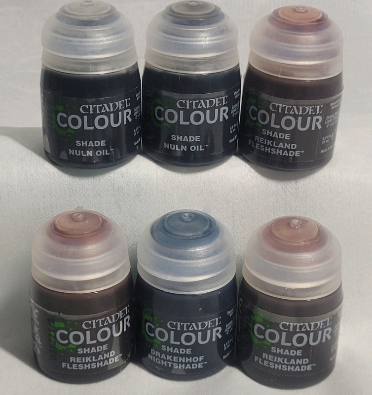 Citadel Colour Miniatures Model Shade Paint . Six (6) 12ml Paints - New