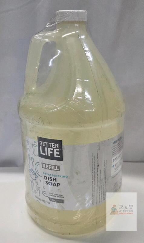 NEW Better Life Grease-Kicking Dish Soap Refill Unscented, 1 Gallon (128 fl oz) HDPE Jug