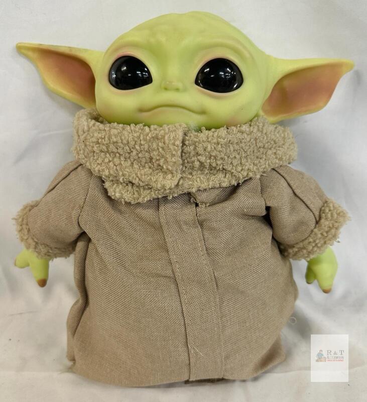 Star Wars The Mandalorian The Child (Grogu/Baby Yoda) 11" Plush Doll by Mattel with Robe- MODERATE WEAR WITH SOME FRAYING