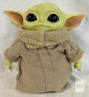 Star Wars The Mandalorian The Child (Grogu/Baby Yoda) 11" Plush Doll by Mattel with Robe- MODERATE WEAR WITH SOME FRAYING