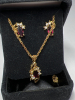 Vogue Butterfly Ring Earrings Boxed Necklace Set - 2