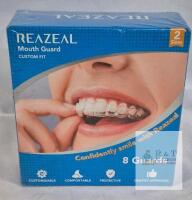 REAZEAL Mouth Guard, Custom Fit, 8 Guards, 2 Sizes, BPA-Free, Anti-Grinding, Sports, Whitening