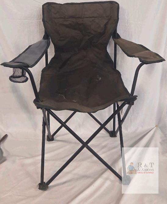 Folding Camping Chair UMP-400816, 225 lbs Capacity, Mesh Cupholder, Black, UPC 727002101978