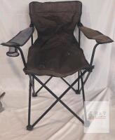 Folding Camping Chair UMP-400816, 225 lbs Capacity, Mesh Cupholder, Black, UPC 727002101978