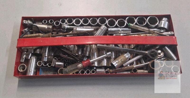 Mechanic&rsquo;s Socket Wrench Tool Set, 50 Pieces, 1/4" & 3/8" Drive, Steel Box 20.5"x7.5"