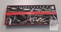 Mechanic&rsquo;s Socket Wrench Tool Set, 50 Pieces, 1/4" & 3/8" Drive, Steel Box 20.5"x7.5"