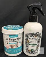 NEW Pet Grooming Bundle: MEDUWEDU Ear Finger Wipes 60ct for Dogs & Cats + PET-POURRI Dog Coat Refresher 8oz